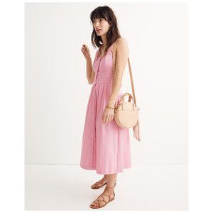 Madewell Pink Fleur Bow-Back Dress